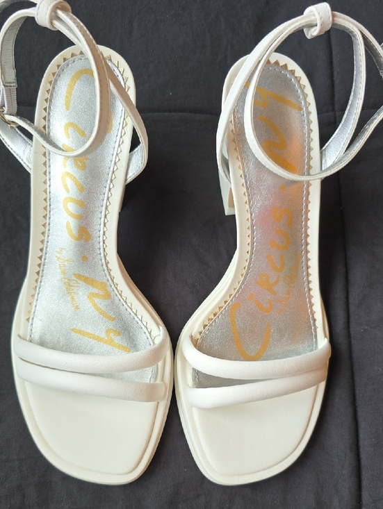 Circus by Sam Edelman Shoes - Circus by Sam Edelman Holly Bright White Strappy Block Heel Sandals